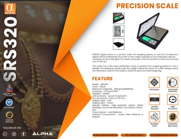 SRS320 NOTEBOOK PRECISION SCALE - Image 9