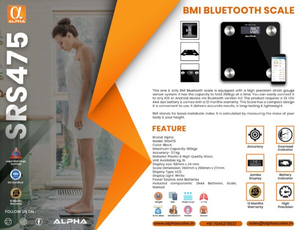 SRS475 BMI BLUETOOTH SCALE - Image 6