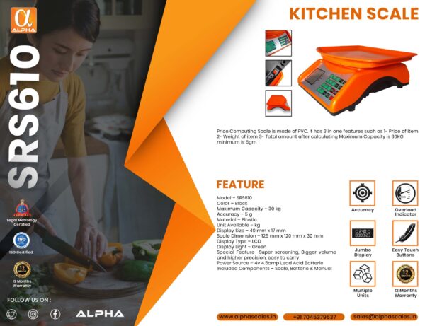 SRS610 KITCHEN SCALE - Image 8