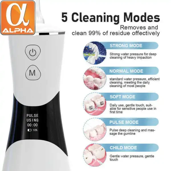 High Frequency Pulse Flow Electric Waterproof Oral Cleaning Teeth Washing Machine Water Flosser Dental Flusher - Image 5