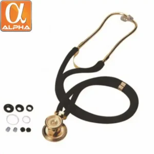 High Quality Golden Multifunctional Dual Head Stethoscope for Medical