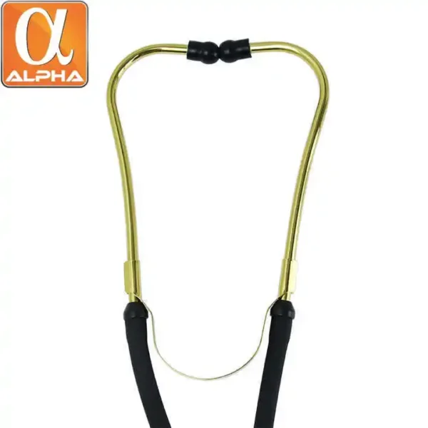 High Quality Golden Multifunctional Dual Head Stethoscope for Medical - Image 3