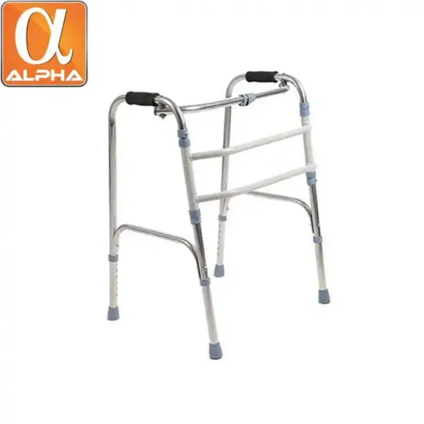 High Quality Stainless Steel the Elderly Aid Medical Rehabilitation Foldable and Adjustable Four-legged Adult Height Walker