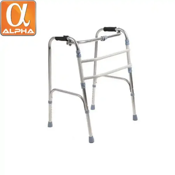 High Quality Stainless Steel the Elderly Aid Medical Rehabilitation Foldable and Adjustable Four-legged Adult Height Walker - Image 4