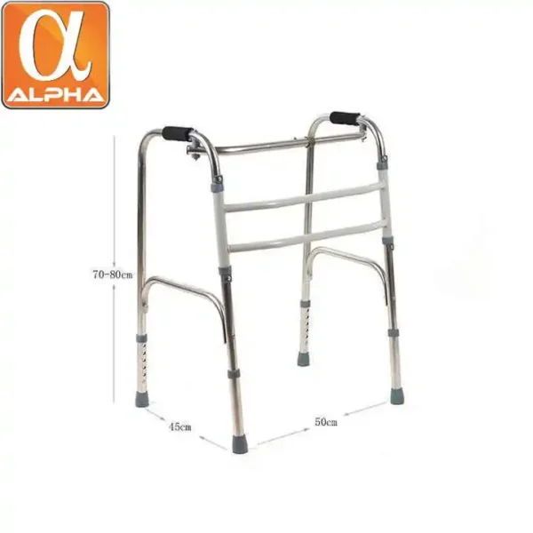 High Quality Stainless Steel the Elderly Aid Medical Rehabilitation Foldable and Adjustable Four-legged Adult Height Walker - Image 5