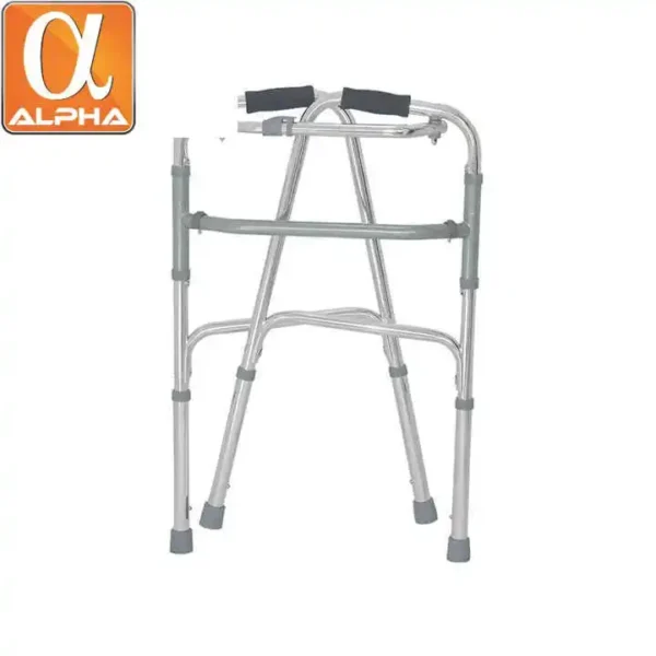 High Quality Stainless Steel the Elderly Aid Medical Rehabilitation Foldable and Adjustable Four-legged Adult Height Walker - Image 6
