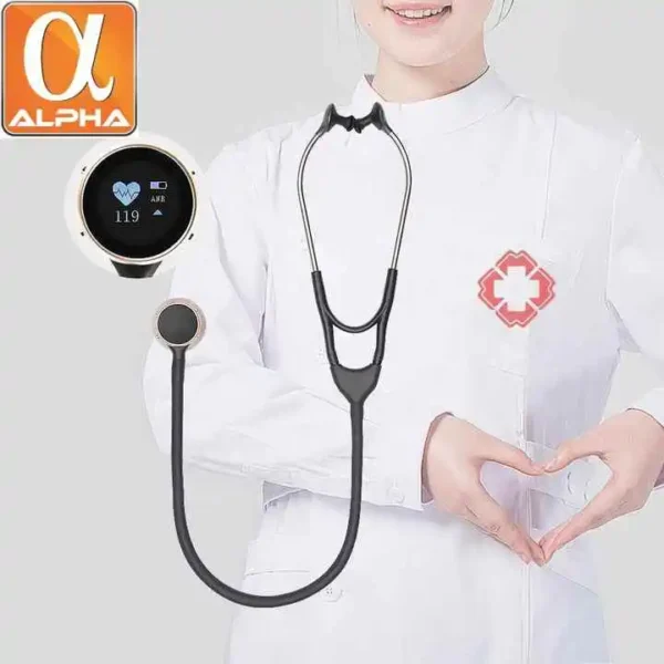 Hospital Diagnostic Equipment Electronic Stainless Steel Rechargeable Digital Visual Binaural Stethoscope - Image 6