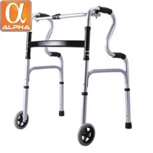 Hospital Lightweight  Folding Aluminum Mobility Elderly Disability Walking Aid With Wheels Walker