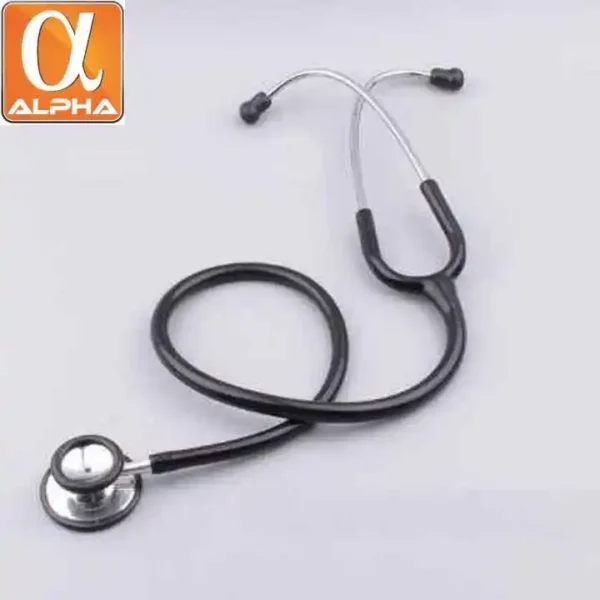 MK01-114 Dual Head Deluxe Medical Stethoscope Black-Manual Power Source - Image 3