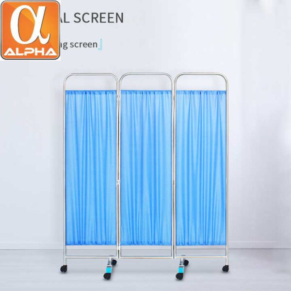 Movable Foldable Hospital Stainless Steel Ward Screen Hospital 4 Folds Medical Folding Screen - Image 2