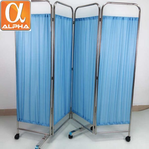 Movable Foldable Hospital Stainless Steel Ward Screen Hospital 4 Folds Medical Folding Screen - Image 6