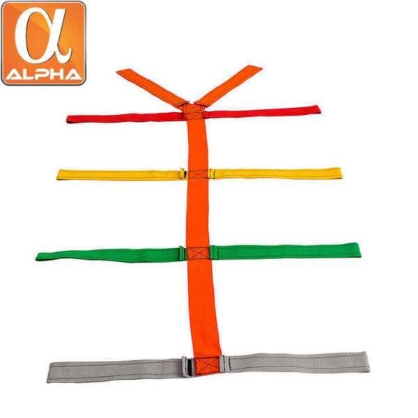 Plastic Material Folding Spine Board with Safety Belts and Head Immobilizer - Image 5