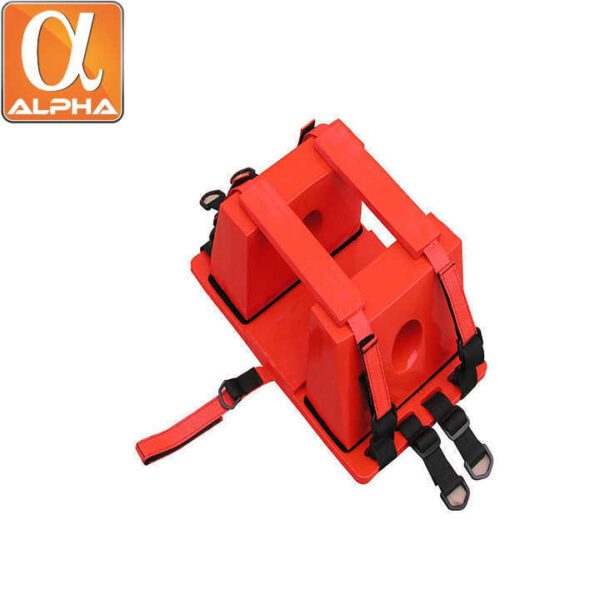 Plastic Material Folding Spine Board with Safety Belts and Head Immobilizer - Image 6