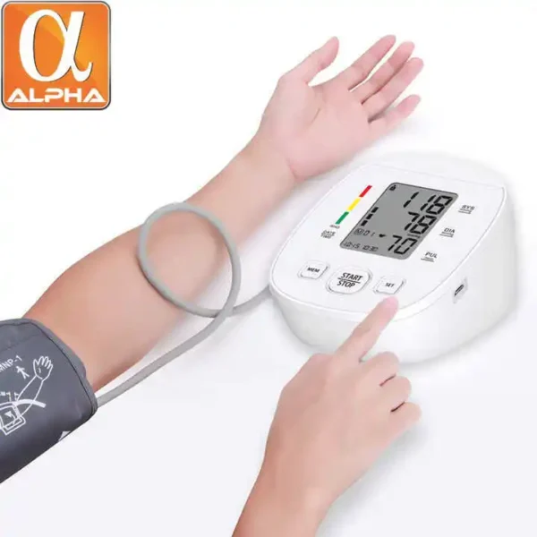 Portable Electronic Smart Voice Upper Arm Digital BP Monitor Blood Pressure Machine - Image 2