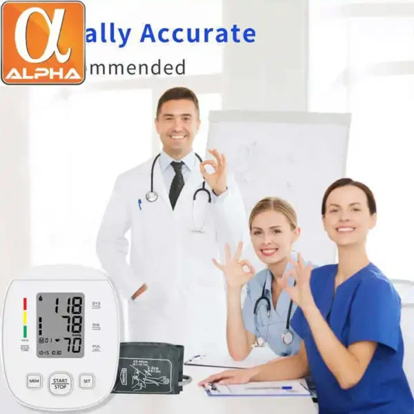 Portable Electronic Smart Voice Upper Arm Digital BP Monitor Blood Pressure Machine - Image 3