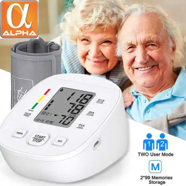 Portable Electronic Smart Voice Upper Arm Digital BP Monitor Blood Pressure Machine - Image 4