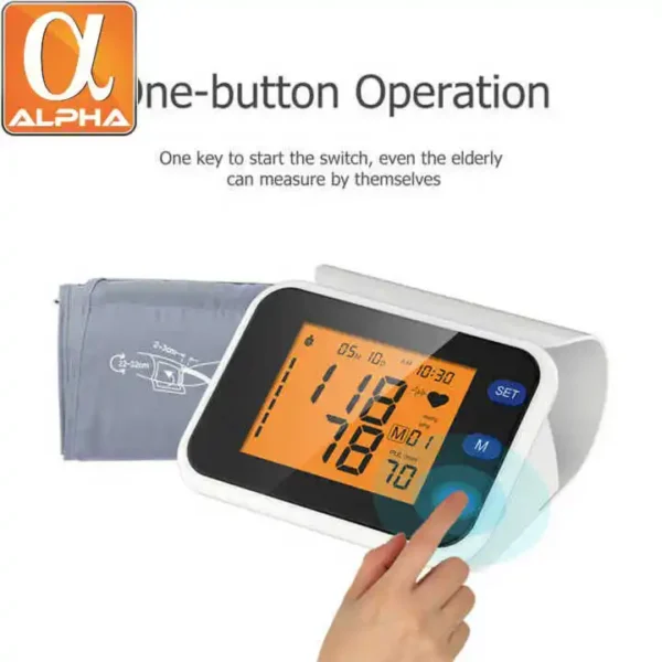 Portable LCD Touch Screen Multi-Functional Electronic Blood Pressure Monitor with Electric Power Source - Image 6