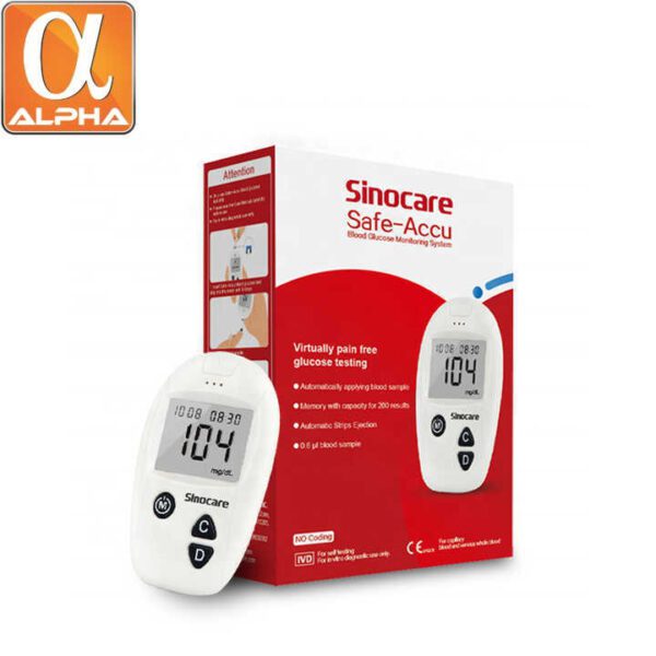Sino Care Quick Test High Accurate Glucose Meter With 100 Test Stirps - Image 6