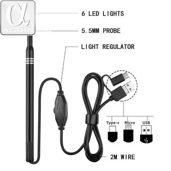 USB Digital Otoscope Tool 3 in 1 Professional Inspection Endoscope Camera HD Visual Images Ear Otoscope - Image 5