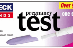 prea, One Step Pregnancy Test Use any time of the day 2 ae Easy-to read results in minutes Use as early as first day of missed period 1 e& Pregnancy test